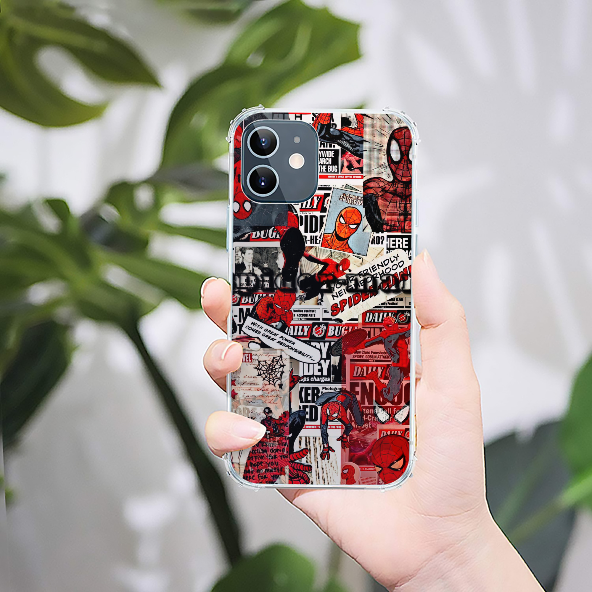 （画像用） Spider Man スパイダーマン 【iPhone 12シリーズ対応】透明スマホケース（クリアソフトケース）